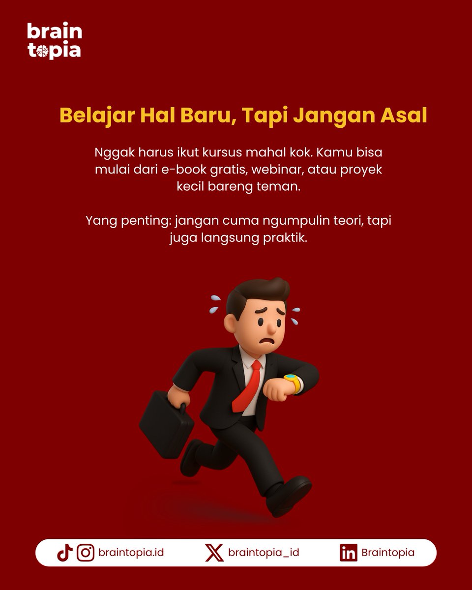 braintopia_id's tweet photo. Banyak fresh graduate bukan gak bisa, tapi belum tahu harus mulai dari mana.
Kenali tujuan, upgrade skill, dan bangun personal brandingmu bareng #Braintopia 💡
Kerja gak cuma keras, tapi juga cerdas!
#CareerHacks #FreshGradReady #FutureSkills https://t.co/dDc0nHZVGj