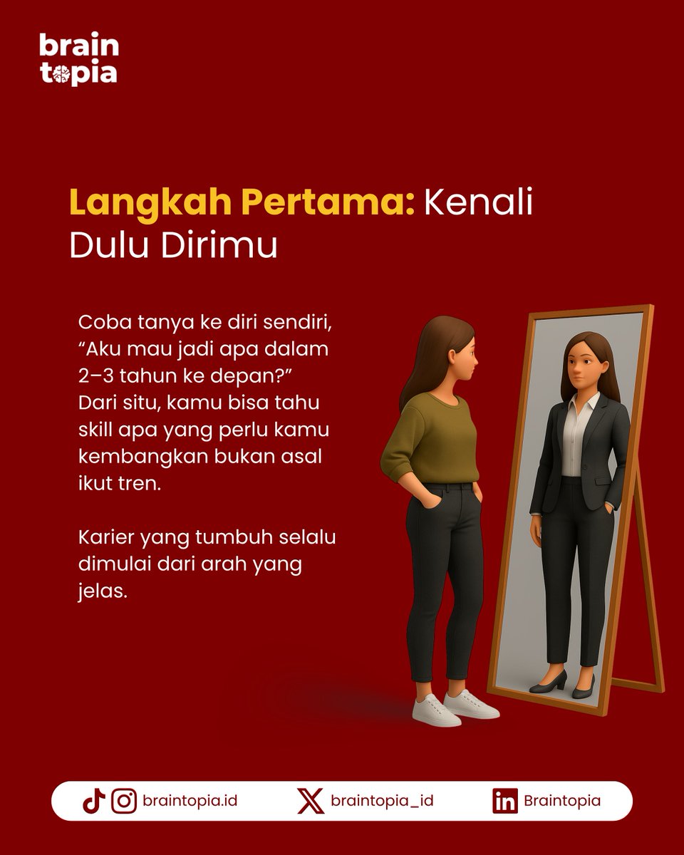 braintopia_id's tweet photo. Banyak fresh graduate bukan gak bisa, tapi belum tahu harus mulai dari mana.
Kenali tujuan, upgrade skill, dan bangun personal brandingmu bareng #Braintopia 💡
Kerja gak cuma keras, tapi juga cerdas!
#CareerHacks #FreshGradReady #FutureSkills https://t.co/dDc0nHZVGj