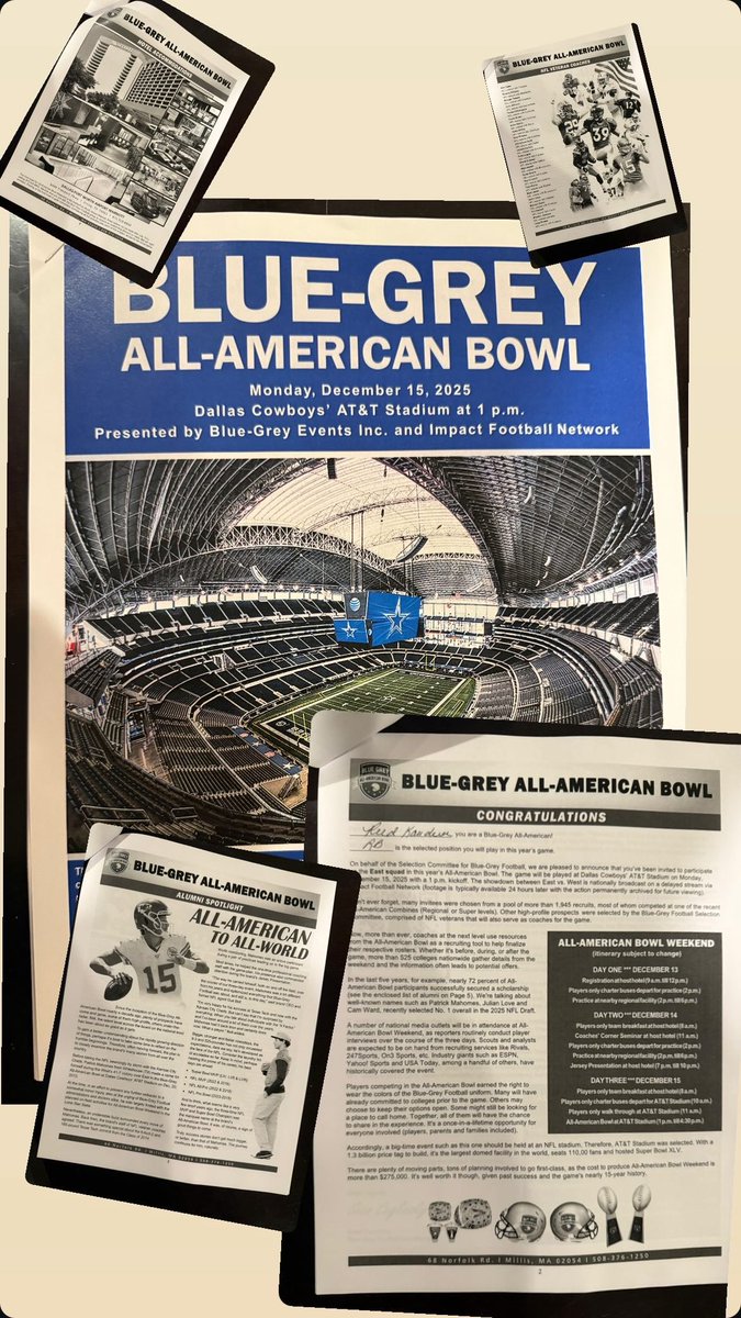 Thank you for the invite!  
<a href="/JeffHecklinski/">Jeff Hecklinski</a> <a href="/USArmyBowl/">Military Appreciation Bowl Week</a> <a href="/247Sports/">247Sports</a> <a href="/damehova9/">Damon Simmons</a> <a href="/NVD_Football/">NVDFootball</a> <a href="/2LiveCraig/">2LiveCraig</a> <a href="/catapultsports/">Catapult</a> <a href="/BlueGreyFB/">Blue-Grey All-American Bowl</a>