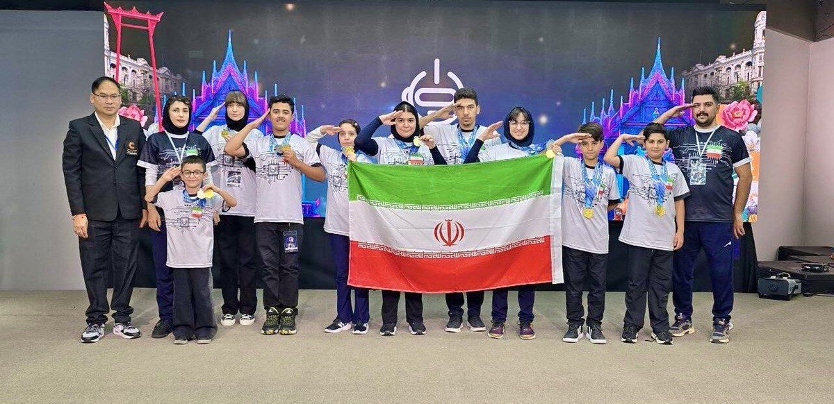 WarMachinist's tweet photo. Iran’s under-17 team put on a stellar show at the Asian Robotics Championship in Thailand, defeating both China and South Korea to claim the championship title. https://t.co/dgIEQxjzIf