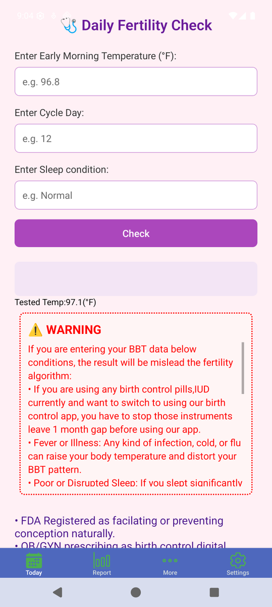 lilyapp2023's tweet photo. Fertility daily status check App https://t.co/dWxeei5xRG