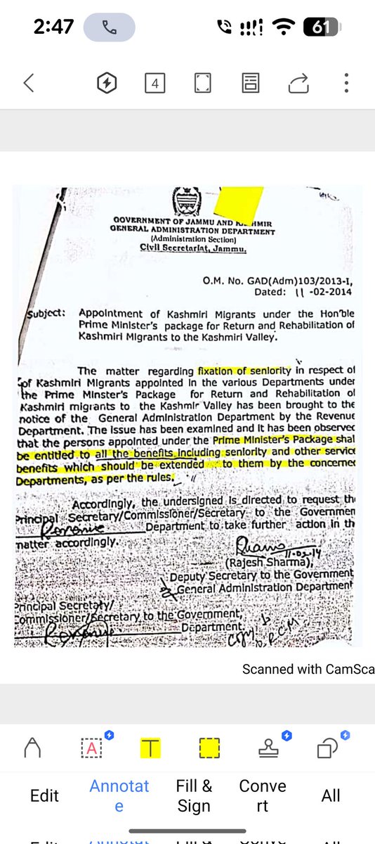 AMEAK_Displaced's tweet image. Breach pf Promissory Estoppel 

#PMPackage employees must be absorbed into regular cadre as was the policy which was framed and bcoz of which thousands of #KashmiriMigrants opted for this package. 

Order&apos;s posted in attachment 👇