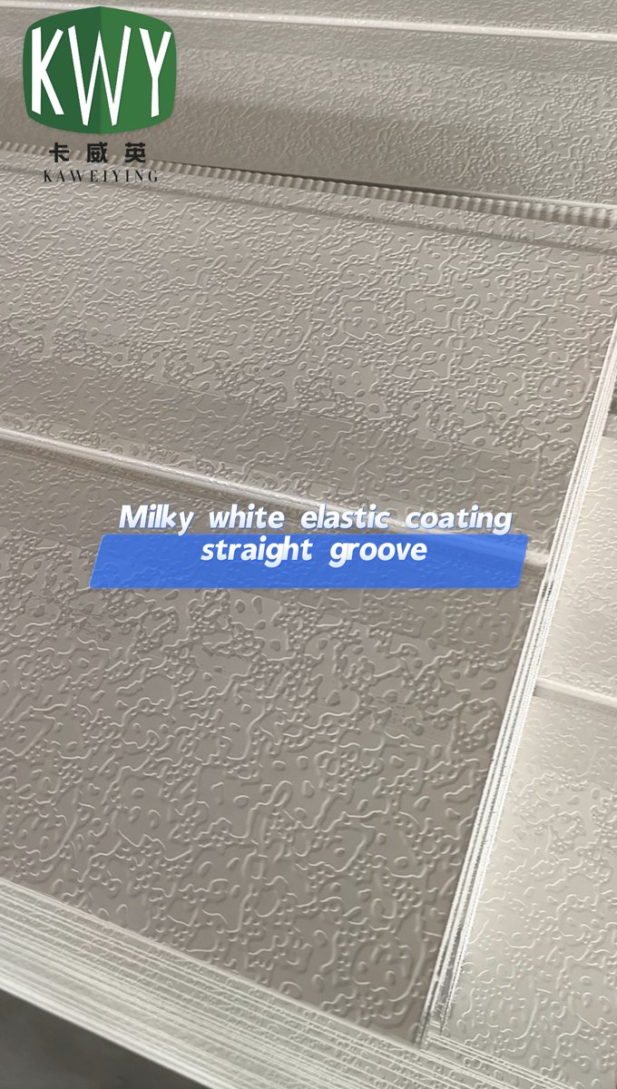 kaweiying's tweet image. Milky white elastic coating straight groove PU metal siding panel with bottom of aluminium foil layer. 1.38.3cm width/ 3.8m length WhatsApp:+86-13105446850 Email:kaweiying@gmail.com  #sandwichwallpanel #metalsidingpanel #pusandwichpanel #lightsteelvilla #prefabhouse