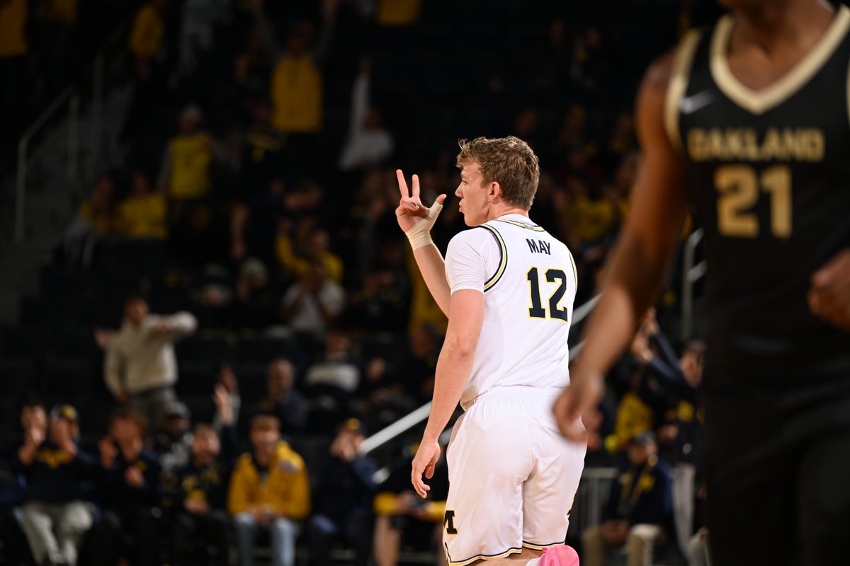 umichbball's tweet image. First career points for Charlie May!