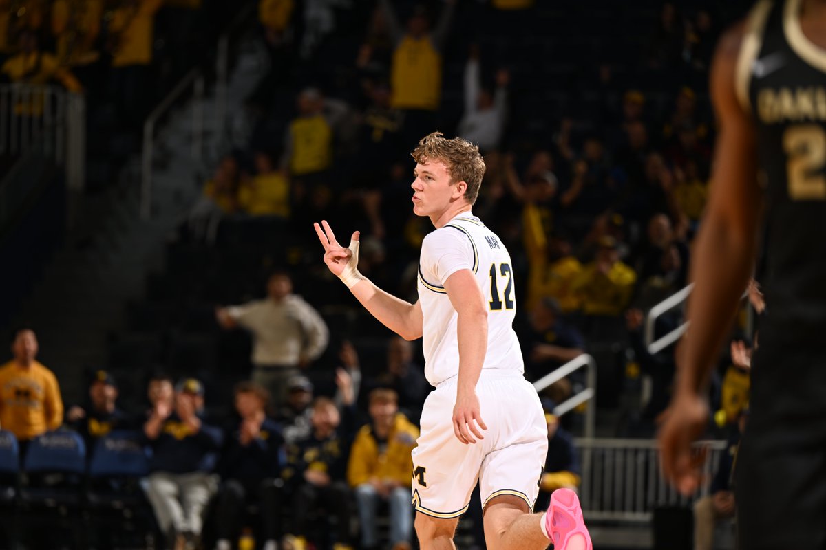 umichbball's tweet image. First career points for Charlie May!