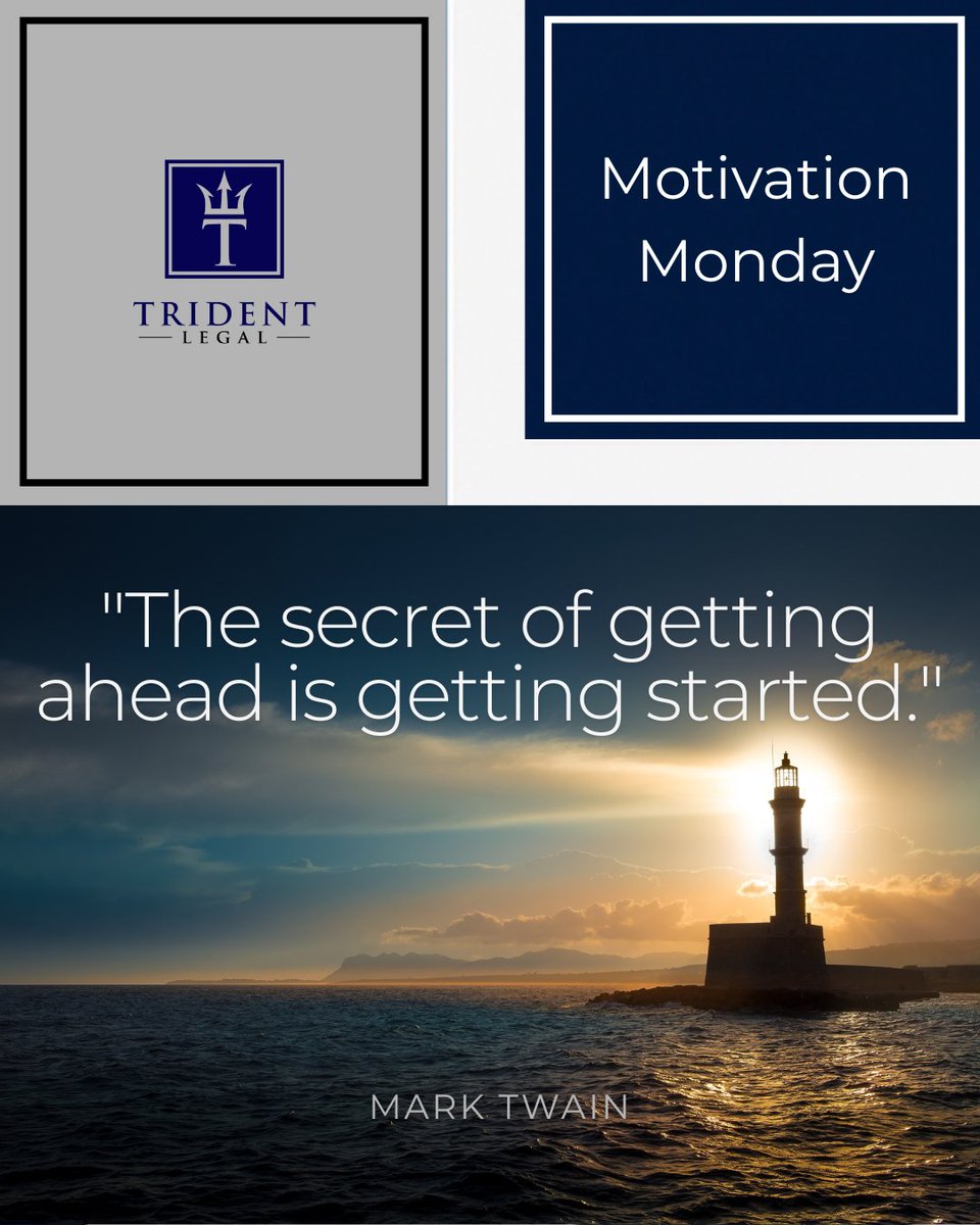 TridentLegalLLC's tweet photo. “The secret of getting ahead is getting started.” — Mark Twain

Every business begins with one bold step forward. Don’t wait, just begin.

What did you do today?

#MotivationMonday #EntrepreneurMindset #StartupLife #TridentLegal https://t.co/Swn7KqGpCB