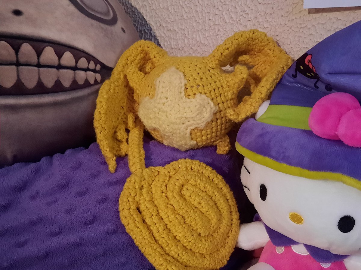FishPale's tweet photo. Round friend complete. ✨ 

Amigurumi of Timcanpy from #dgrayman. https://t.co/s08OosY8TU