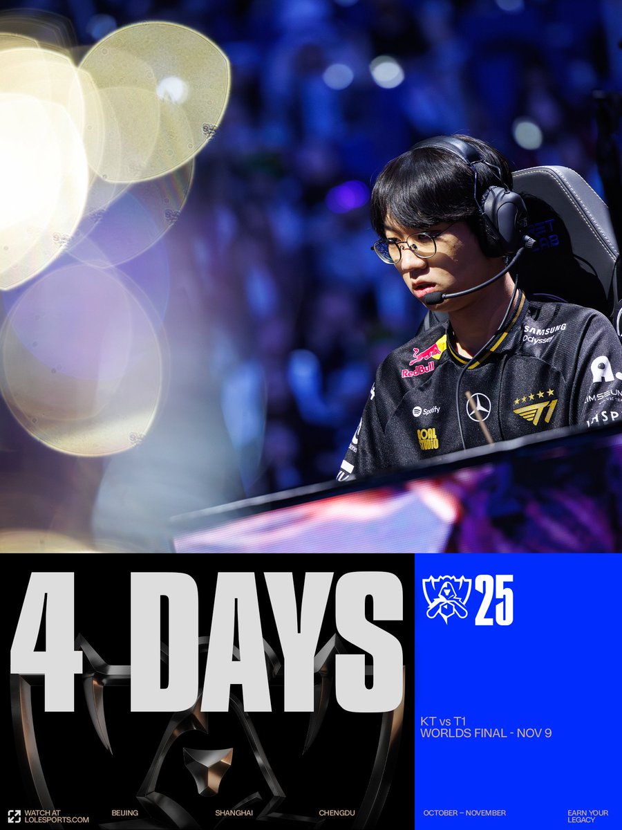 4 DAYS UNTIL THE #WORLDS2025 FINAL.
