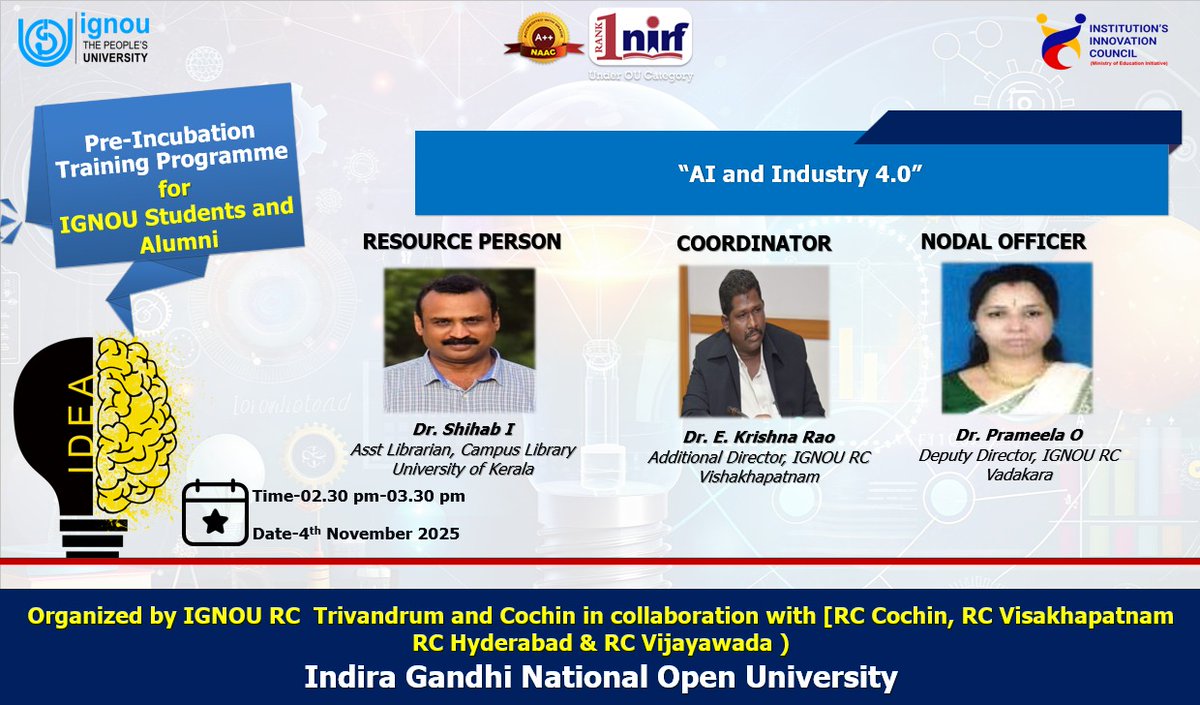 IGNOU RC Visakhapatnam (@rcvisakhapatnam) on Twitter photo 