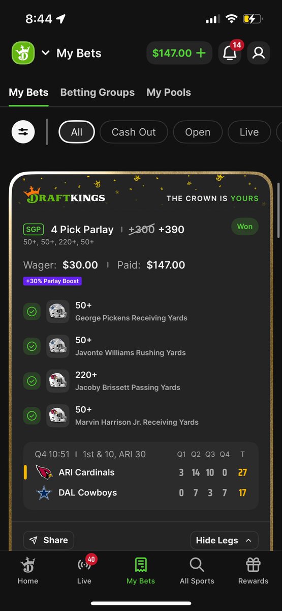 jvlenj's tweet photo. @CodyBrownBets Added some Jacoby spice to it https://t.co/T6IFMkRJhF