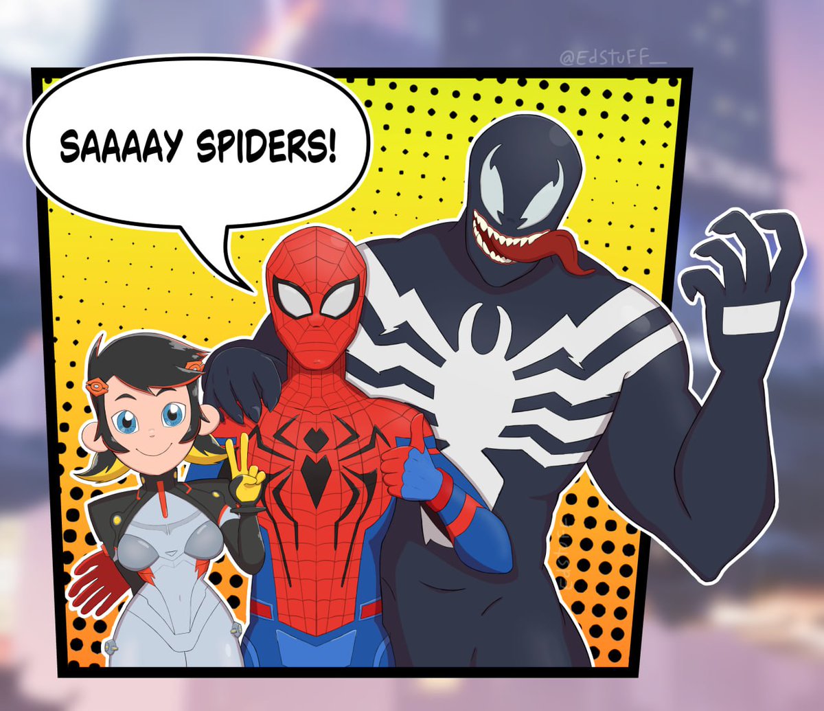 EdStuff_'s tweet image. &quot;A pic for a fan? Say no more! The payload can wait.&quot;  

(Repost)

#MarvelRivals #PennyParker #Spiderman  #venom  #SpiderVerse #MarvelRivals #Marvel