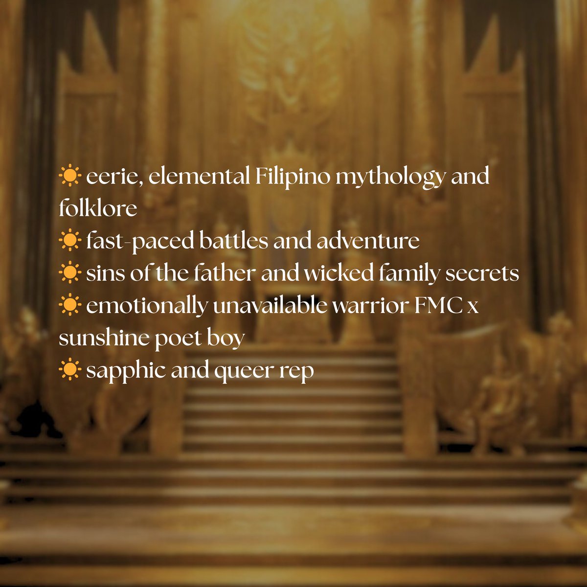 chezzpalen's tweet image. DEMON SLAYER X CIRCE X SHADOW OF THE GODS

A white-haired shaman cursed by ancient spirits, and a demon-hunting demigod losing her mortality, must connect across time to stop a divine monster from devouring the sun.

#questpit #amquerying #OS #A #F #SFF #ownvoices #asianmythology