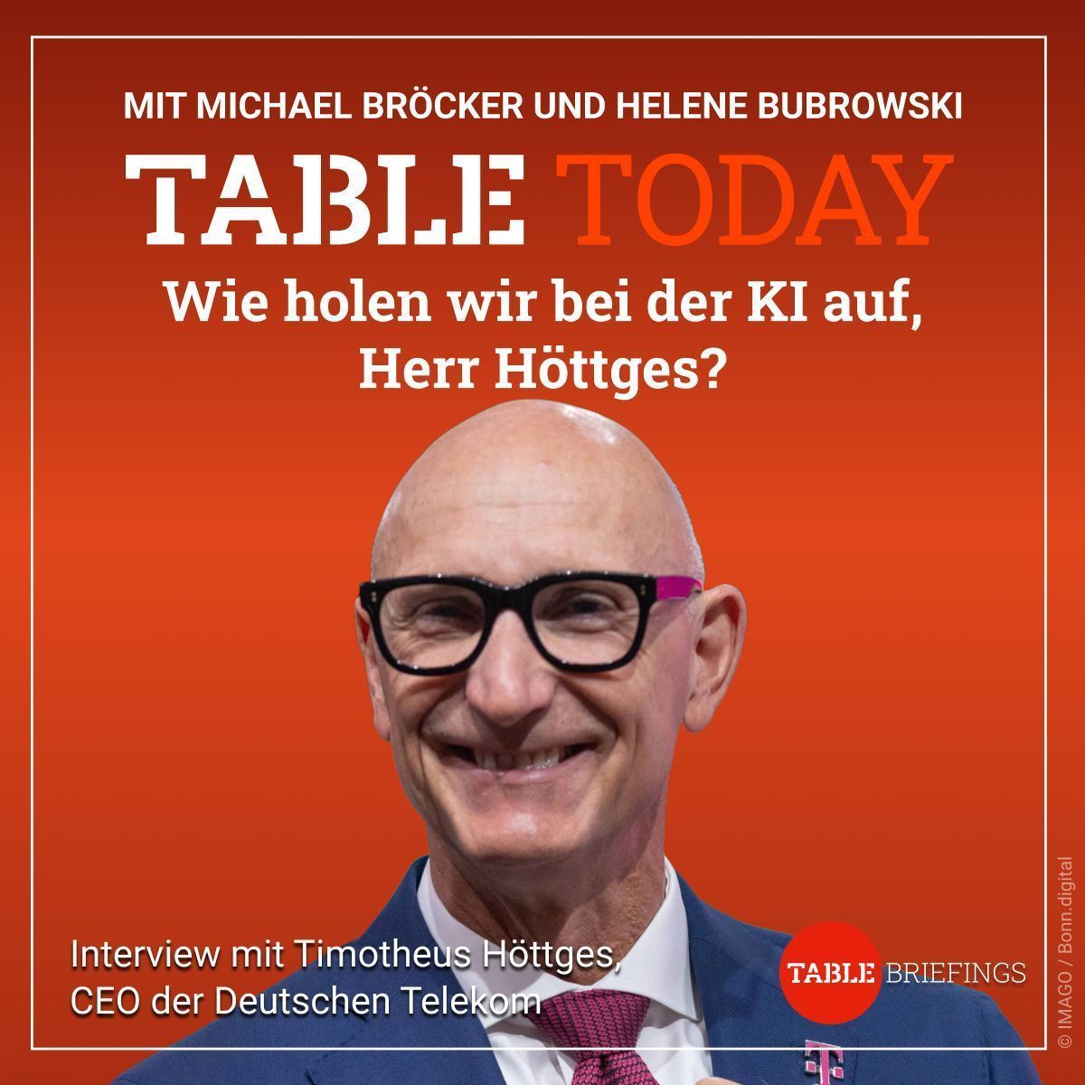 ++Table.Today++
🔴⚫Wie zerstritten sind Union und SPD wirklich? Mit @laura_bloxx
🤖 KI-Fabrik in München – Wie der CEO von <a href="/deutschetelekom/">Deutsche Telekom</a> die Zukunftsfähigkeit des Landes sichern will
🌍 Afrika-Boom – Studie prognostiziert 75 Mio. neue Jobs

Zur Folge👇🏼
buff.ly/2oPqkwy