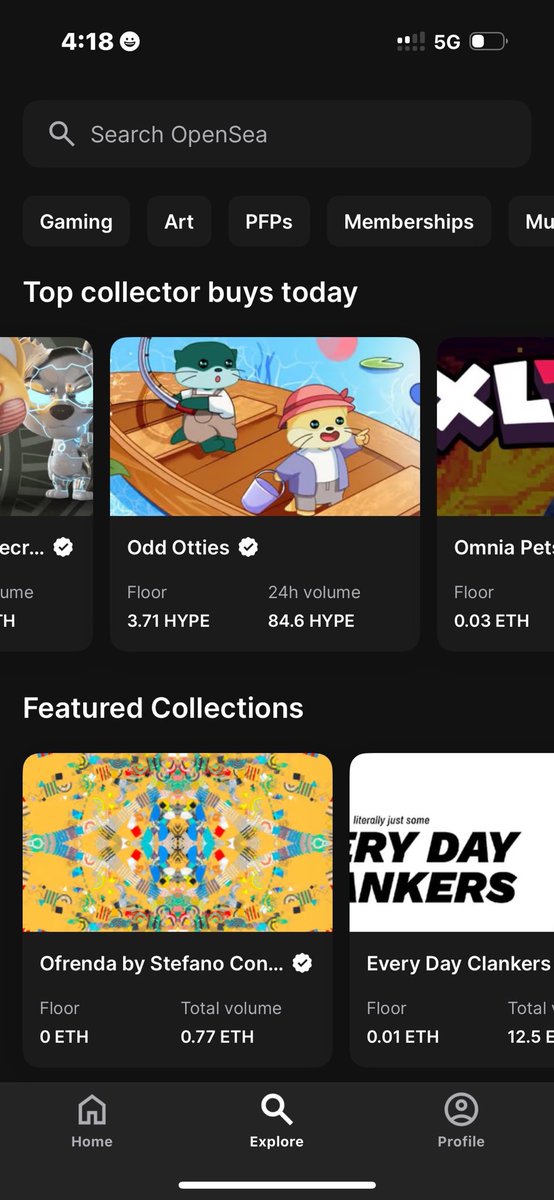 gm <a href="/opensea/">OpenSea</a> 
“Top collector buys today” - OTT1 🦦