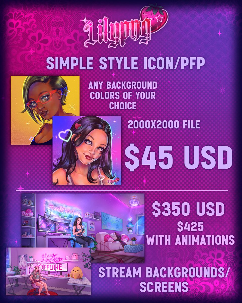 *:･ﾟ✧ New updated comms/prices  ✧*:･ﾟ
Any questions/inquiries, or simply want to start an order, DMs are open as always :)