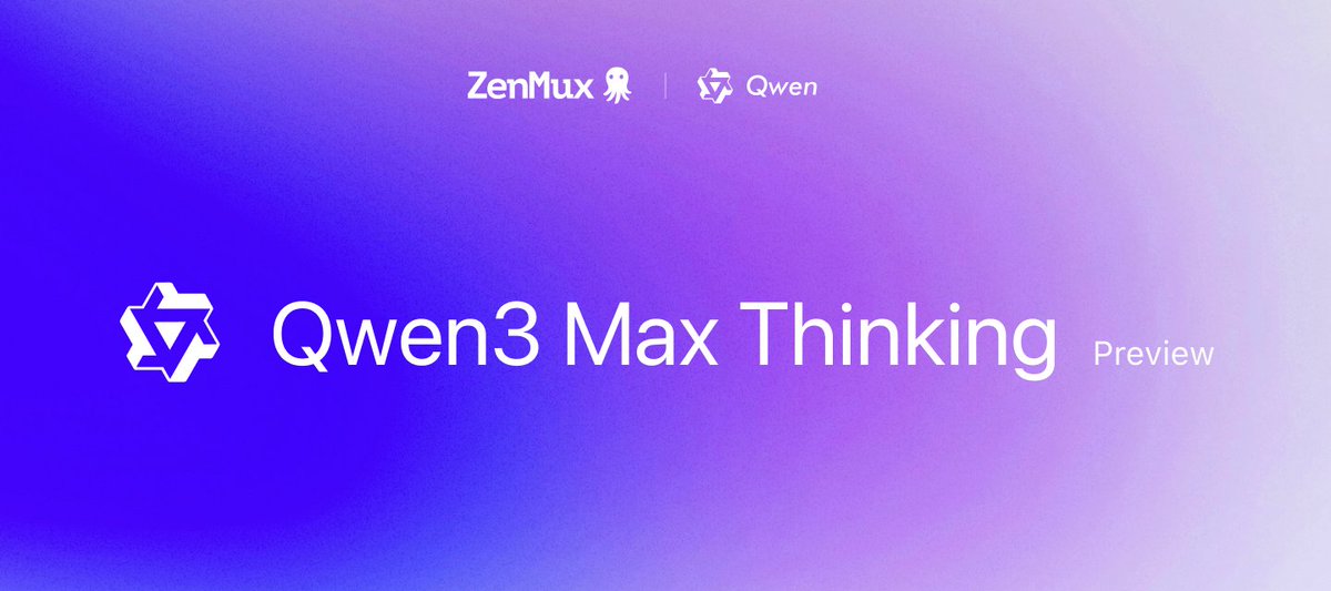 Qwen3 Max Thinking Preview from <a href="/Alibaba_Qwen/">Qwen</a> is now available on <a href="/ZenMuxAI/">ZenMux</a> . 🧠  

It’s an early preview—an intermediate checkpoint still in training—but it's already achieving 100% on challenging reasoning benchmarks like AIME 2025 &amp; HMMT (with tool use).  

Get early access