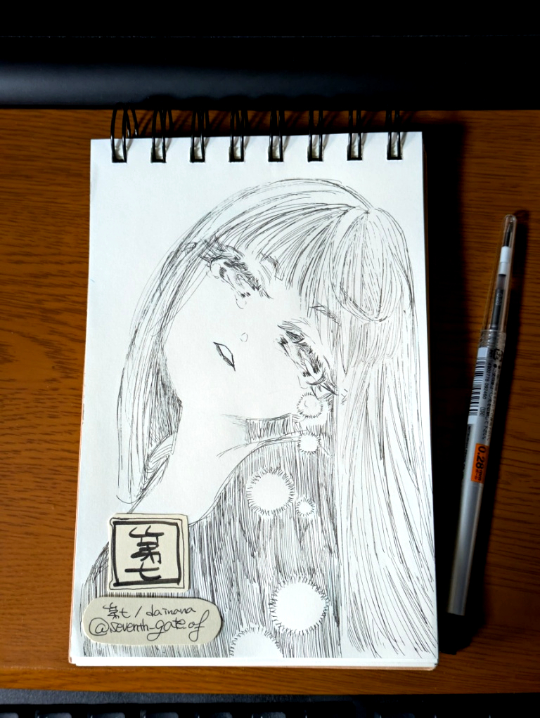 seventh_gate_of's tweet photo. day23【Firefly / ホタル】

#inktober 
#inktober2025 
#kuretake_inktober2025 https://t.co/hMHXzQdHl1