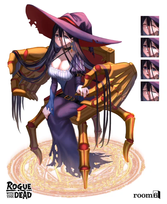 【ローグウィズデッド】「悪魔の椅子の魔女・オルフィア」のキャラクターデザイン、立ち絵イラストを担当させていただきました!何卒宜しくお願い致します!#ログウィズ