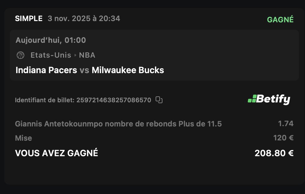 theo69prono's tweet photo. PERFEEECT #NBA 🔥

Public⬇️
Giannis +11.5 rebs @1.74 ✅

@Theo69Pass⬇️
Nurkic +8.5 rebs @1.87 ✅
Jokic +9.5 passes @1.76 ✅

ON ÉCLATE TOUT SUR CE DÉBUT DE SAISON VAMOS, quasi QUE DU VERT DEPUIS 2 SEMAINES, qui avait suivi? 👀 

Pour fêter ça, 20€ paypal/paysef parmis les RT ♻️ https://t.co/ByypdMy7fN
