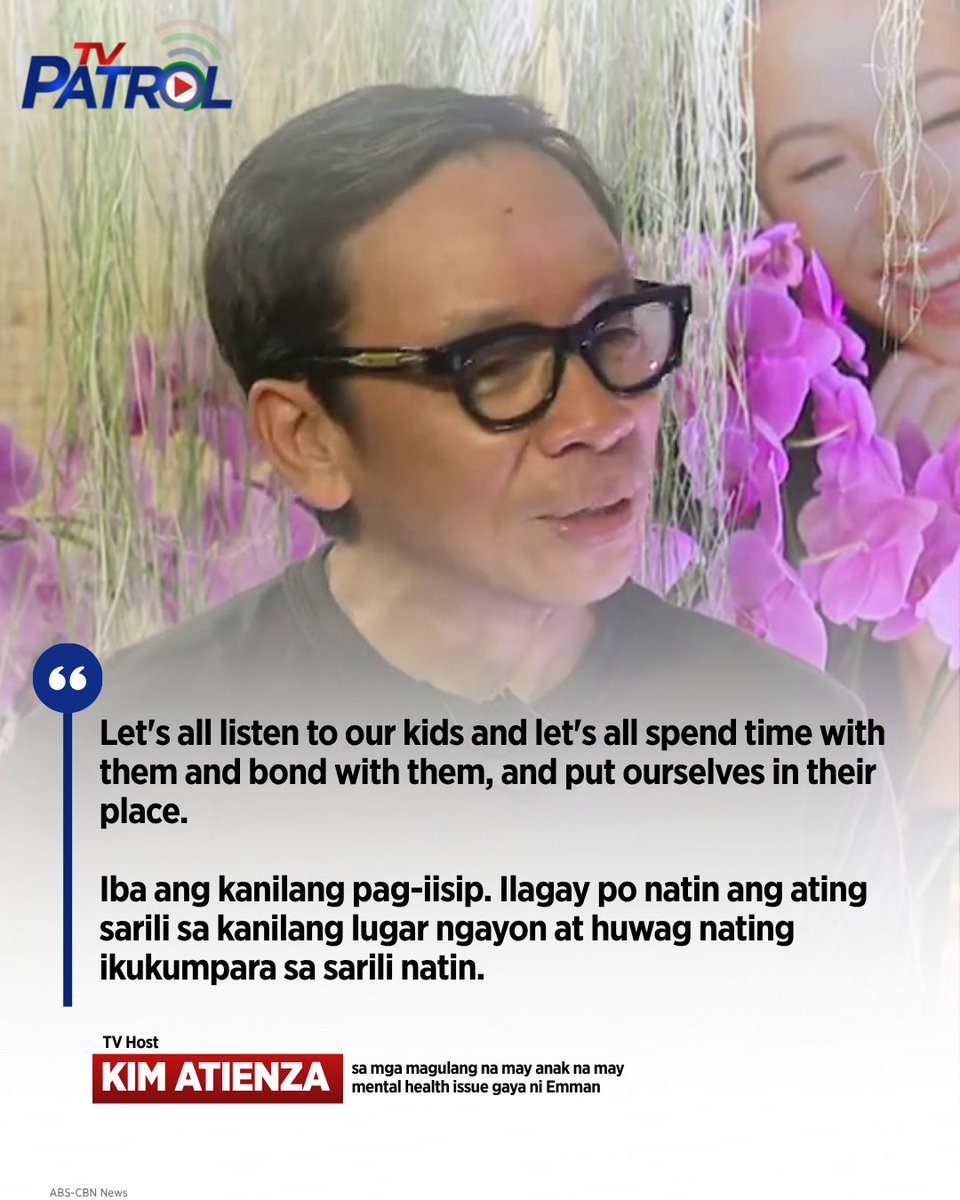TVPatrol's tweet image. May payo si Kim Atienza sa mga kapwa magulang na may anak na may mental health disorder. 

Buong ulat: facebook.com/share/v/17KyBz…