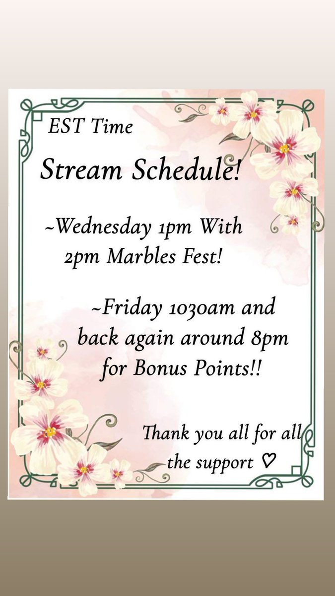 The rest of this week's stream schedule! So nervous about Wednesday!! But we got this!