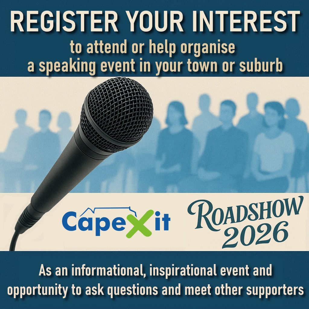 capexitofficial's tweet photo. 🚗💬 Be part of the #CapeXit Roadshow 2026!
We’re bringing inspiring, informative events to towns and suburbs across the Western Cape early next year.
Want one in your area — or to help organize it?
👉 Register your interest here: https://t.co/pnJw11toof
#CapeIndependence #OwnYourFuture #Roadshow2026