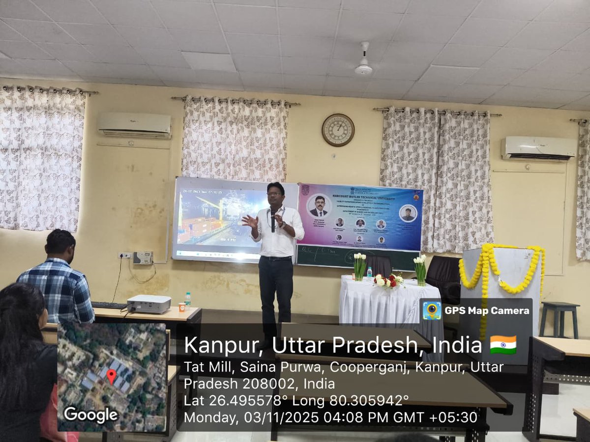 DGFASLI1's tweet photo. Officers from RLI Kanpur (DGFASLI, MoLE, Govt. of India) delivered a lecture on The Factories Act, 1948 & Safety Measures in Machineries during the Faculty Entrepreneurship Development Programme at HBTU on 03.11.2025. 👷♂️
#RLIKANPUR #DGFASLI #MoLE #FactoriesAct #SafetyAwareness https://t.co/VuIw2R5VTY