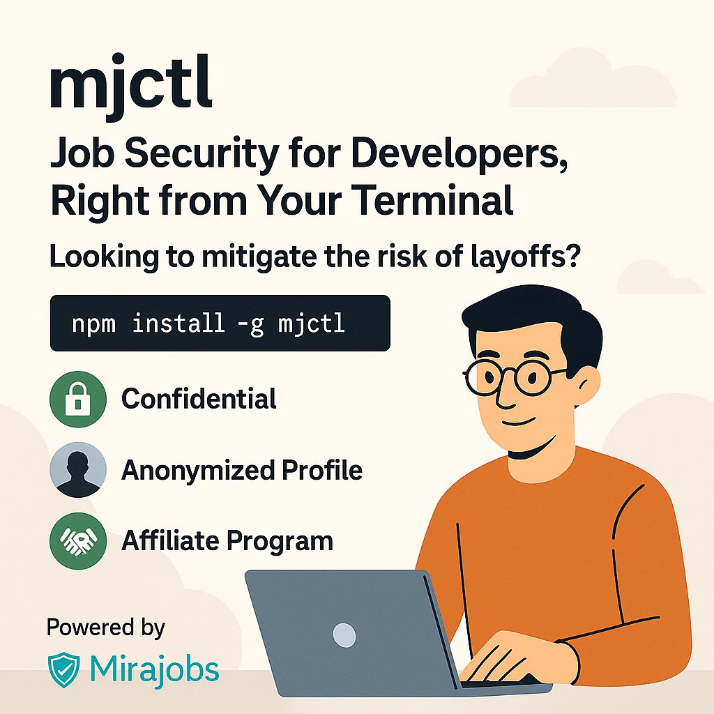 mirajobs's tweet photo. 🚀 New tool for developers: Stay ready without risking your current job - mjctl lets you create a confidential jobseeker profile right from your terminal — no #OpenToWork banner needed
All PII is stripped locally before upload 🔒

👉 https://t.co/bxifHmQUCH
 #opensource #layoffs https://t.co/nDcDstTvcr