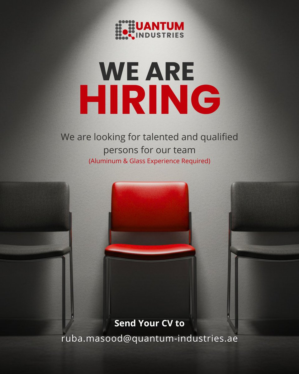 QuantumAluminum's tweet image. We’re Hiring! 🔊

Join Quantum Aluminum &amp;amp; Glass Industries as a Senior Accountant (Façade) in Ras Al Khaimah, UAE.

📧 Apply: ruba.masood@quantum-industries.ae

#Hiring #JobAlert #QuantumIndustries #SeniorAccountant #FaçadeEngineering #AccountingJobs #RAKJobs #UAECareers