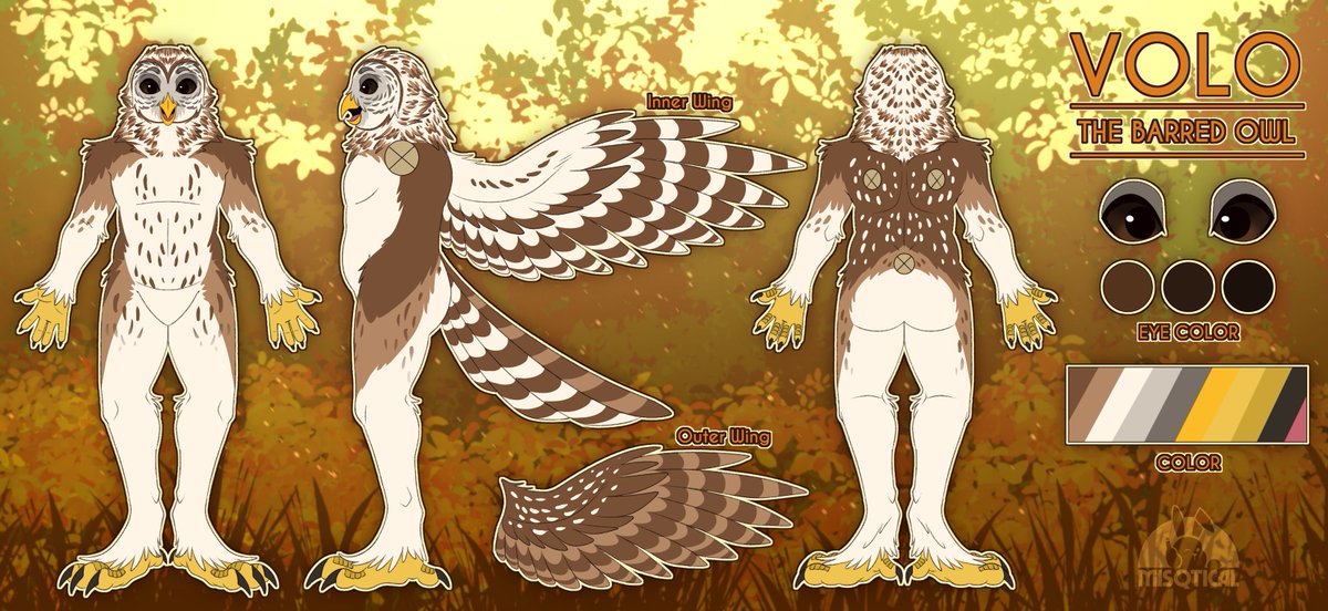misqticall's tweet image. Reference sheet commission done today woohoo! Had a lot of fun designing this pretty owl! ✨
#furryart #furryartist
