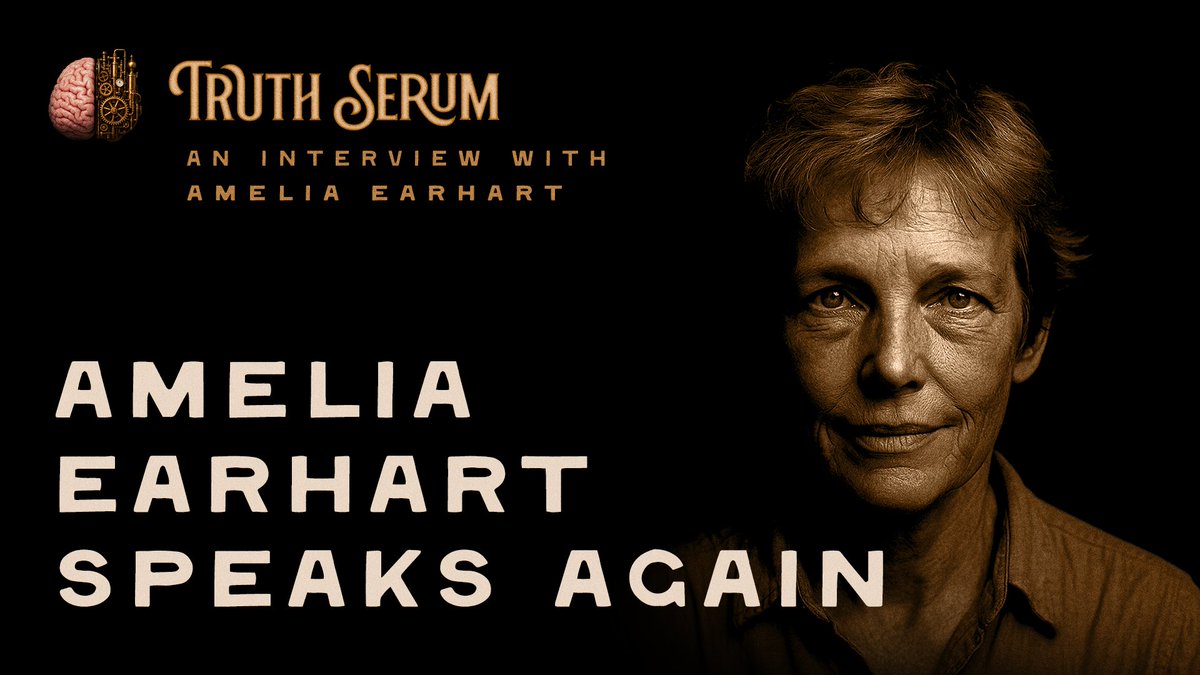 TruthSProject's tweet image. Amelia Earhart on the thrill of flight, the mystery of her disappearance, and what she still believes is worth daring everything for.

It’s the one and only “Lady Lindy” on Truth Serum.

Listen now on Spotify or Apple at Truth Serum Podcast

Visit the website:…