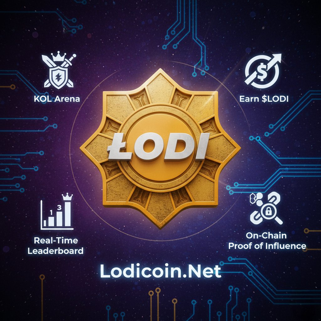 Core Features

⚔️ KOL Arena: Verified influencers join the Lodicoin ecosystem to lead their squads on-chain.

Earn $LODI: Both KOLs and their followers earn $LODI through engagement, staking, and leaderboard ranking.

Real-Time Leaderboard: A dynamic system tracking the Top 20