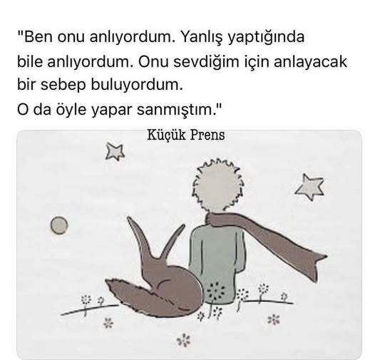 Sevgi her şeyi değiştirir denilir ,kulağa hoş geliyor ama bilemiyorum birbirini sevdiğini söyleyenleri gördüğümde emin olamıyorum bundan. Hiç kimse Küçük Prens ya da Yeşua Mesih değildir derim hep, yalnızca kendilerini sevenlerle dolu yeryüzü