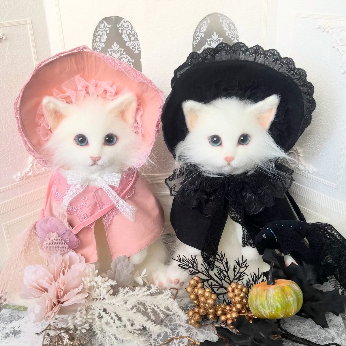 双子の白猫さん🐾
11月のドールアニマルウィンターフェスティバルに連れていきます！
 #ドールアニマルウィンターフェスティバル