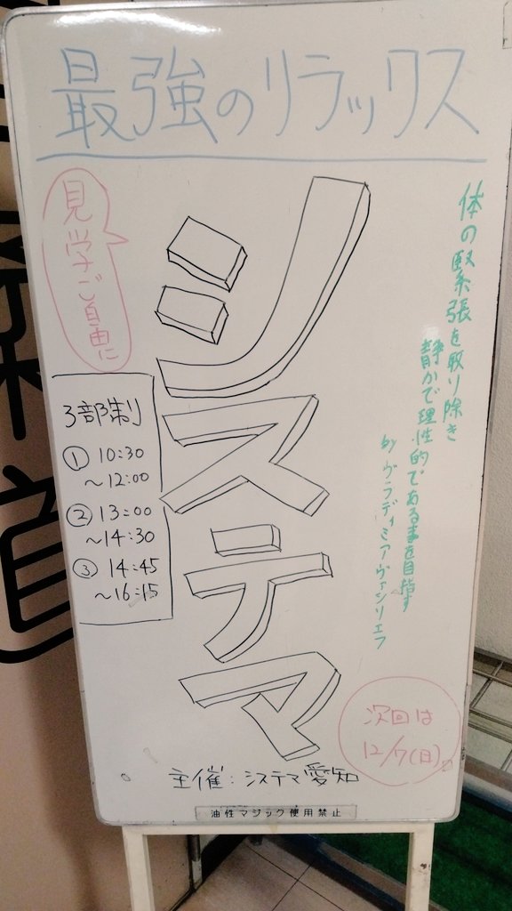 先週末は千種・一宮での愛知ワークショップでした。次回は12/6,7です。