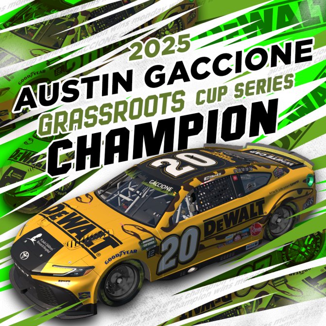 Eastern_Stars_'s tweet image. @TacticalSports7 takes the crown as the Grass Roots Cup Series CHAMPION!

7 Wins. 14 Top 5s. 14 Top 10s. 445 Laps Led.

An absolute masterclass all season long — when the pressure hit, he turned it up and delivered in dominant fashion. 

The trophy’s coming home to ESM! 

#GRCS
