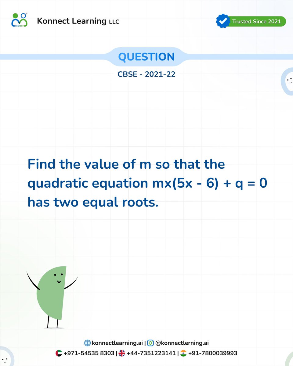 konnectlearnai's tweet image. 🎓 Class 10 | 105 Days to CBSE 2026!
Don’t skip this — Today’s Most Important Question! ⚡

#KonnectLearning #Class10Maths #CBSE2026 #BoardExamPrep #StudyMotivation #CBSEBoard #educationforall #ExamTips #elearning #IndiaStudents #MathsTricks #ViralReel #StudyInspiration