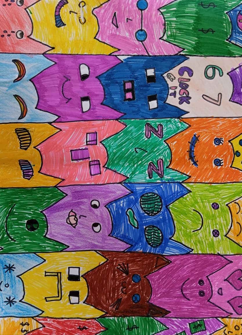 JafferyAcademy's tweet image. Year 4 learners illustrate the relationship between art and math by applying a slide transformation to a square to generate a unique tile that produces a repeating tessellation pattern.

#art #exploringart #intergratedlearning #patterns #juniorschool #jafferyacademymombasa