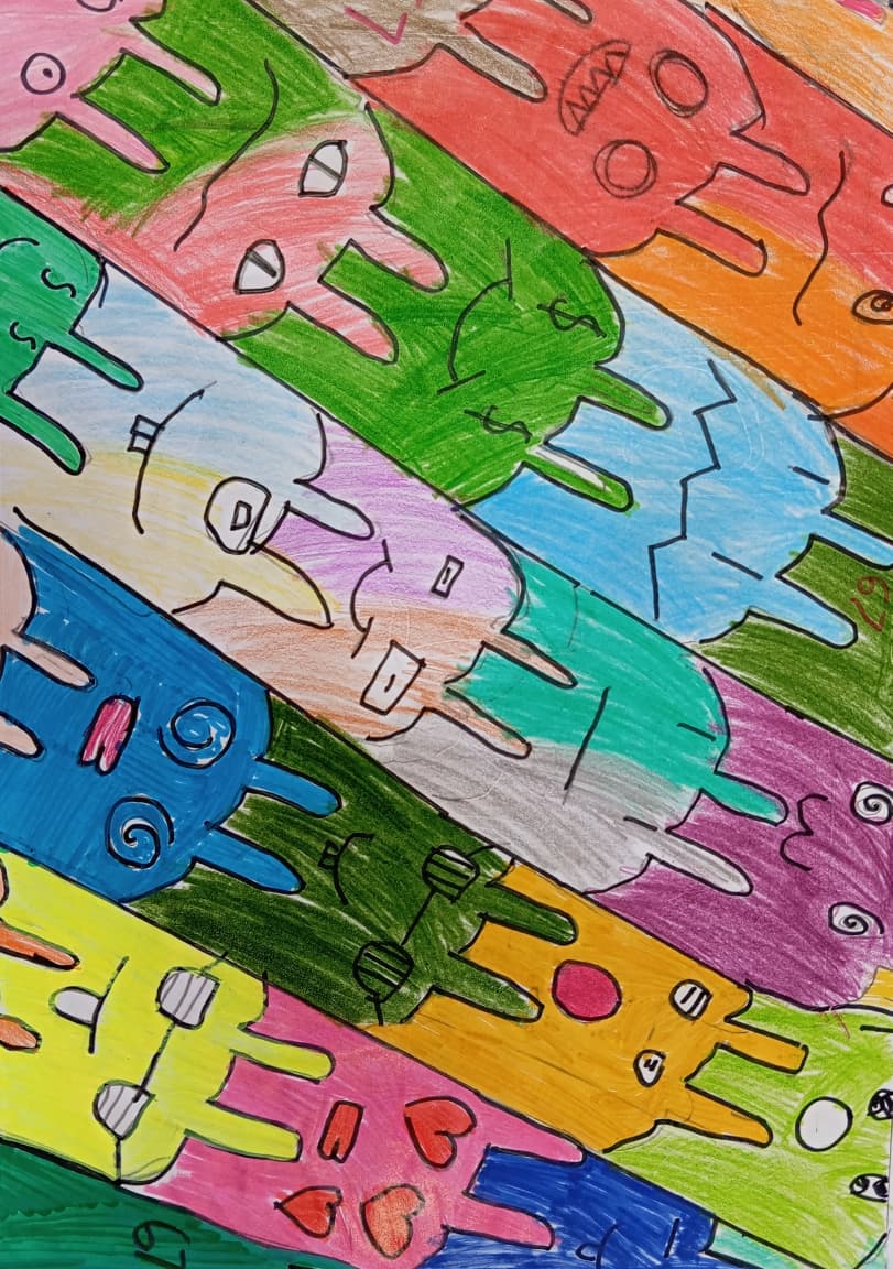 JafferyAcademy's tweet image. Year 4 learners illustrate the relationship between art and math by applying a slide transformation to a square to generate a unique tile that produces a repeating tessellation pattern.

#art #exploringart #intergratedlearning #patterns #juniorschool #jafferyacademymombasa