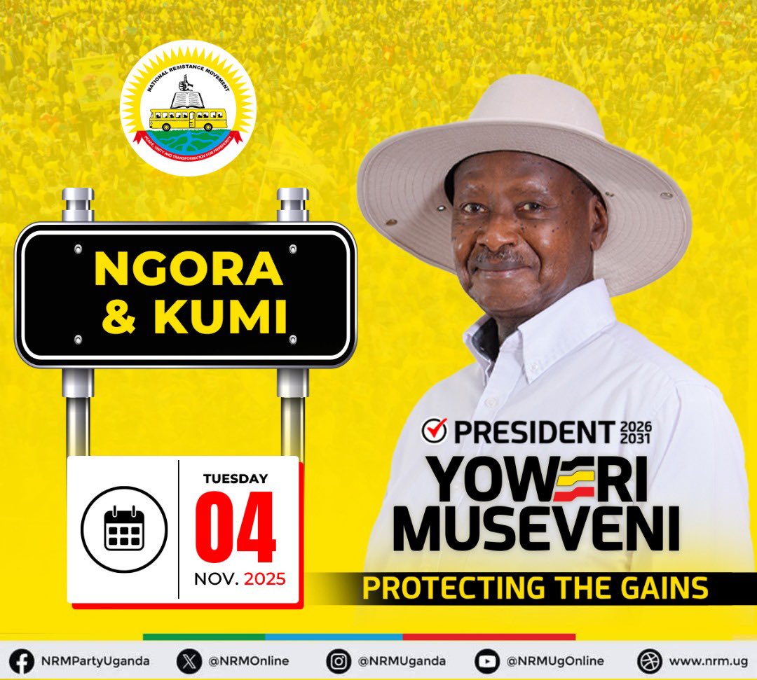 Good morning!
Today is our second-last day of our campaigns in Teso sub-region and the NRM Presidential Candidate, Yoweri Museveni, will address rallies in Ngora and Kumi districts before interacting with regional journalists in a live talkshow later in the evening. Come let's be