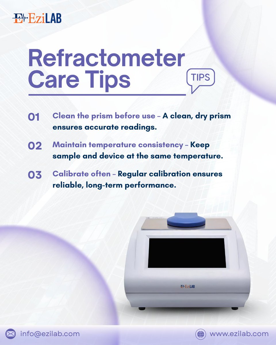 ezilabequip's tweet image. EziLab EZL-DR171 ensures accurate refractive index and Brix readings with digital display and temperature control.

Email: info@ezilab.com

Learn More: ezilab.com/abbe-digital-r…

Relevant Hashtags:
#EziLab 
#DigitalAbbeRefractometer 
#LabInstrument
#ControlLab 
#LabEquipment