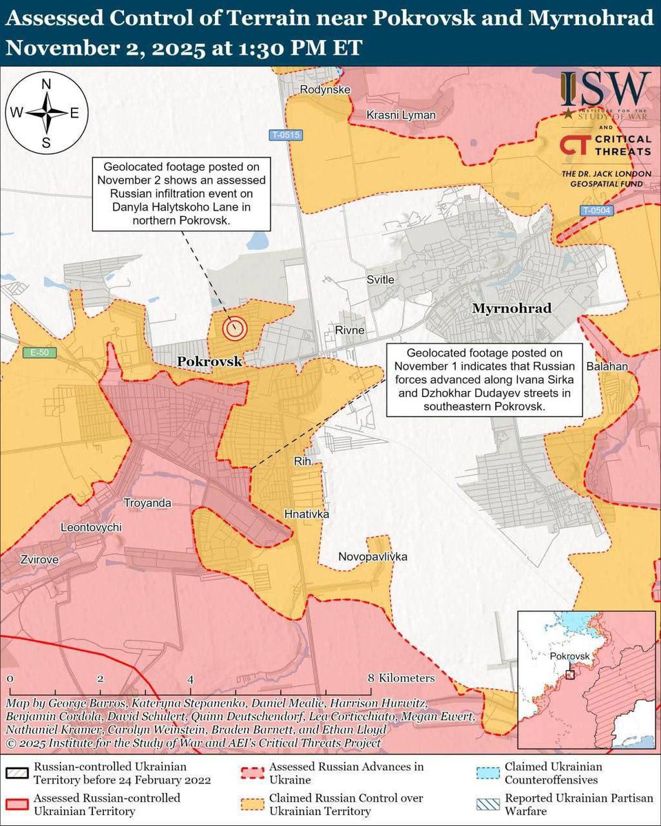 🇷🇺⚔️🏴‍☠️🇺🇦

Auch wenn Selenski aus reinen PR-Zwecken etwas anderes behauptet, muss sogar der westliche Propaganda-Thinktank 'Institute for the Study of War' (ISW) einräumen, daß Krasnoarmejsk (ehemals Pokrowsk) mittlerweile fast vollständig befreit ist, während Selenskis Truppen in