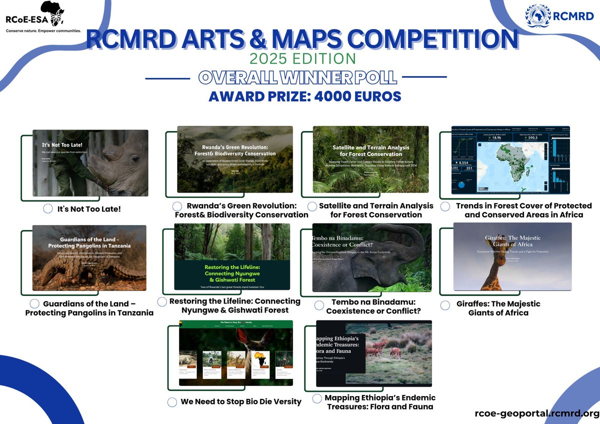 The wait is almost over! The RCMRD Arts &amp; Maps Competition winners will be revealed soon.

After weeks of creativity, innovation, and voting across our 24 member states, our panel is finalizing the results.

Stay tuned to find out which entries captured the spirit of mapping