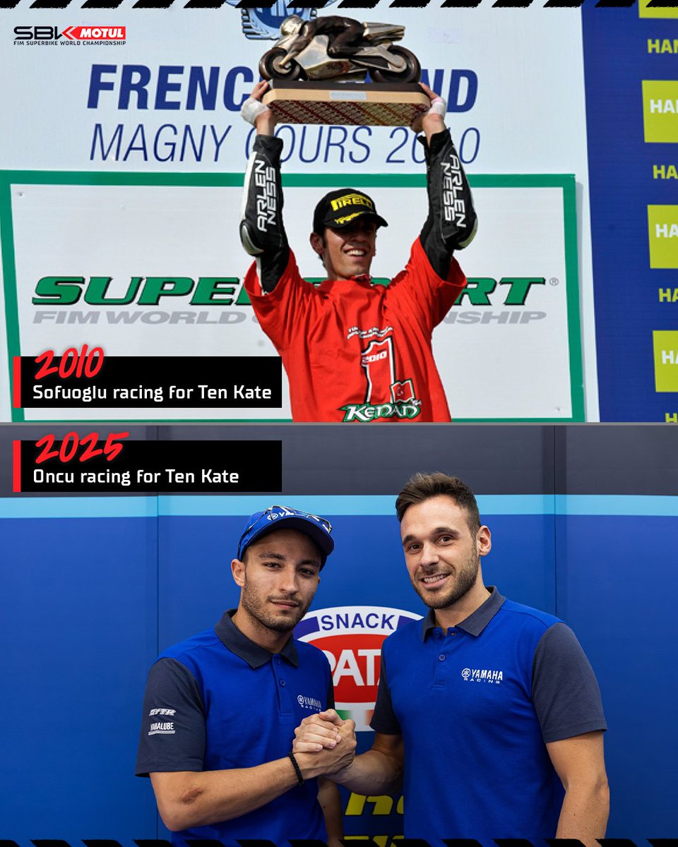 Déjà vu? 👀 A Turkish rider racing for <a href="/TenKateRacing/">Pata Yamaha Ten Kate Racing</a> again! 🇹🇷 

Will <a href="/canoncu61/">Can Öncü</a> repeat history and claim the #WorldSSP title with the same team as Kenan Sofuoglu? 🤔🏆

#WorldSBK