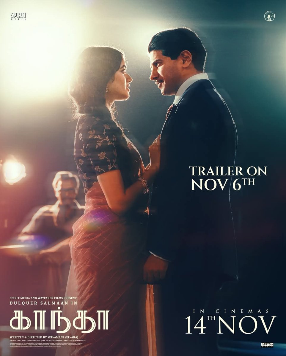 AravindCj09's tweet photo. THE FIRST SPARK (Tamil) - OUT NOW!💥

TRAILER ON NOV 6th!⚡️

https://t.co/ZkCHQ6FAqW

A @SpiritMediaIN and @DQsWayfarerFilm
production

#Kaantha #DulquerSalmaan https://t.co/K6XpTkBFlZ