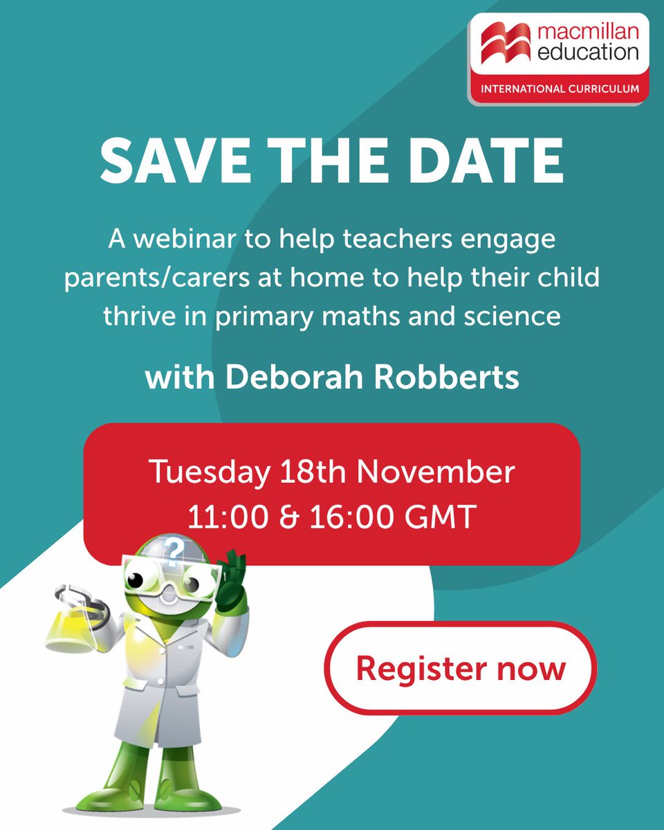 Macmillaned_IC's tweet photo. 🚨 SAVE THE DATES! NEW WEBINARS! 🚨

Join us for a series of webinars for teachers to help their parents/carers support young learners at home in primary maths, science and literacy.

Details and register links below ⬇️🧵

#TeacherWebinar #ParentEngagement https://t.co/6tqvZLw1pr