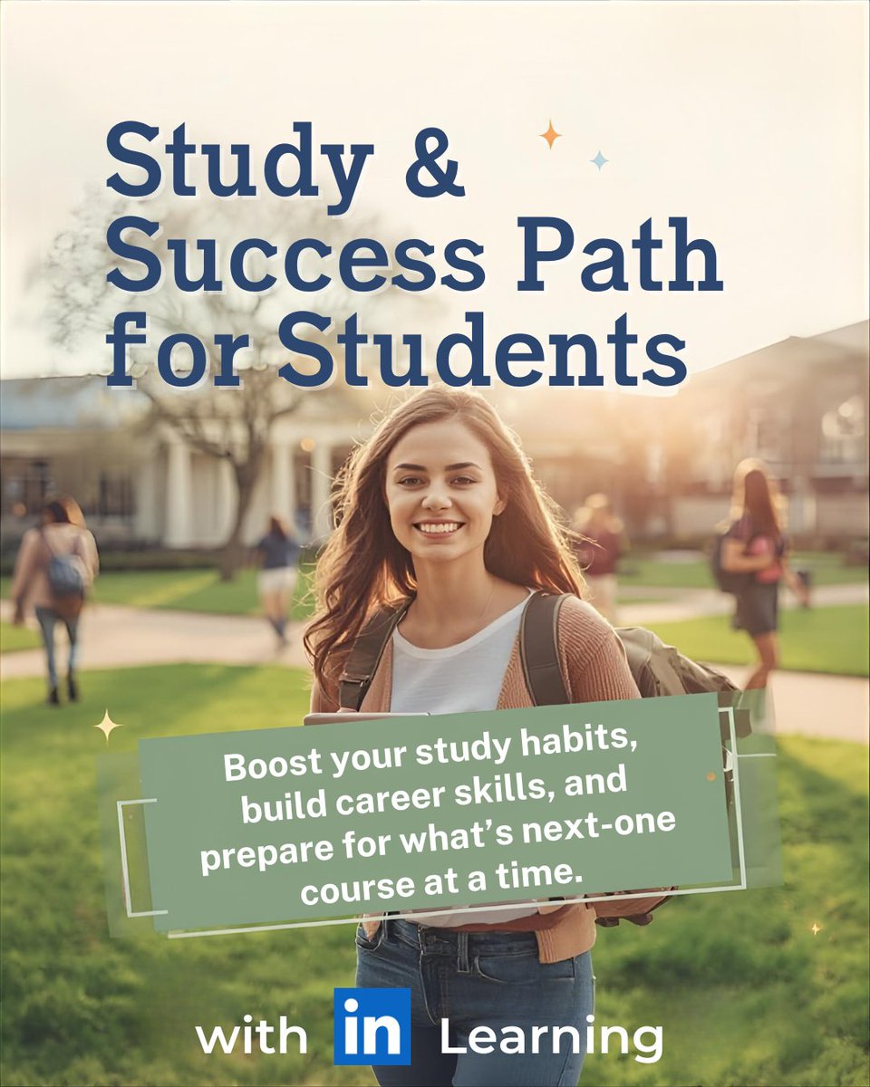 Feeling that post mid-semester crunch? Take a few minutes to refocus and recharge.
Explore the curated LinkedIn Learning: Study &amp; Success Path for Students, short courses to help you study smarter and prepare for what’s next.
👉 loom.ly/_YiSDok