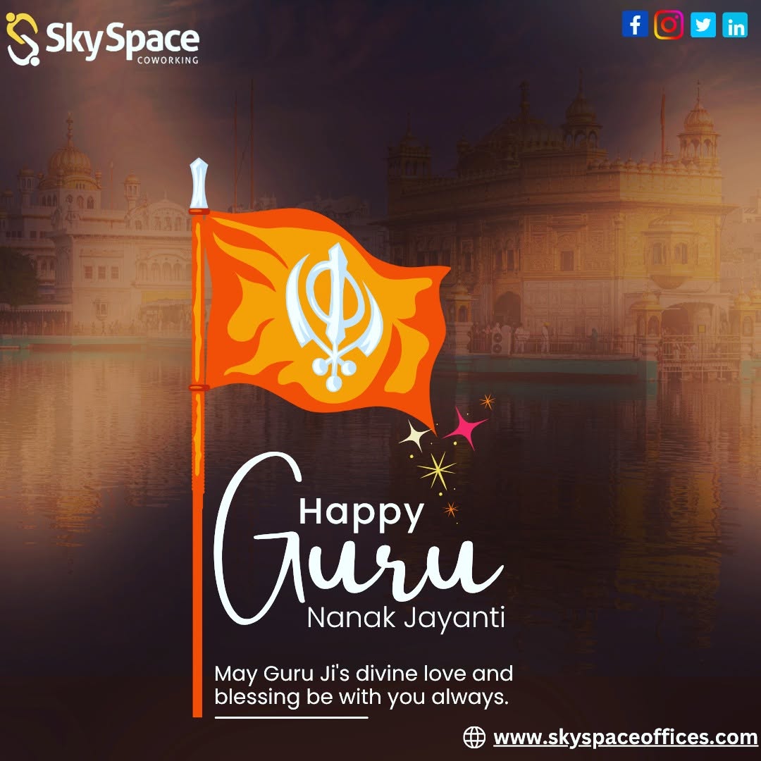 skyspaceoffices's tweet photo. May the teachings of Guru Nanak Dev Ji inspire you towards the path of peace, wisdom, and compassion. 🙏
#GuruNanakJayanti #GuruNanakDevJi #Gurpurab #SatnamWaheguru #EkOnkar #Blessings #PeaceAndHarmony #SpiritualWisdom #FaithAndDevotion #Waheguru https://t.co/f7QW3yhczL