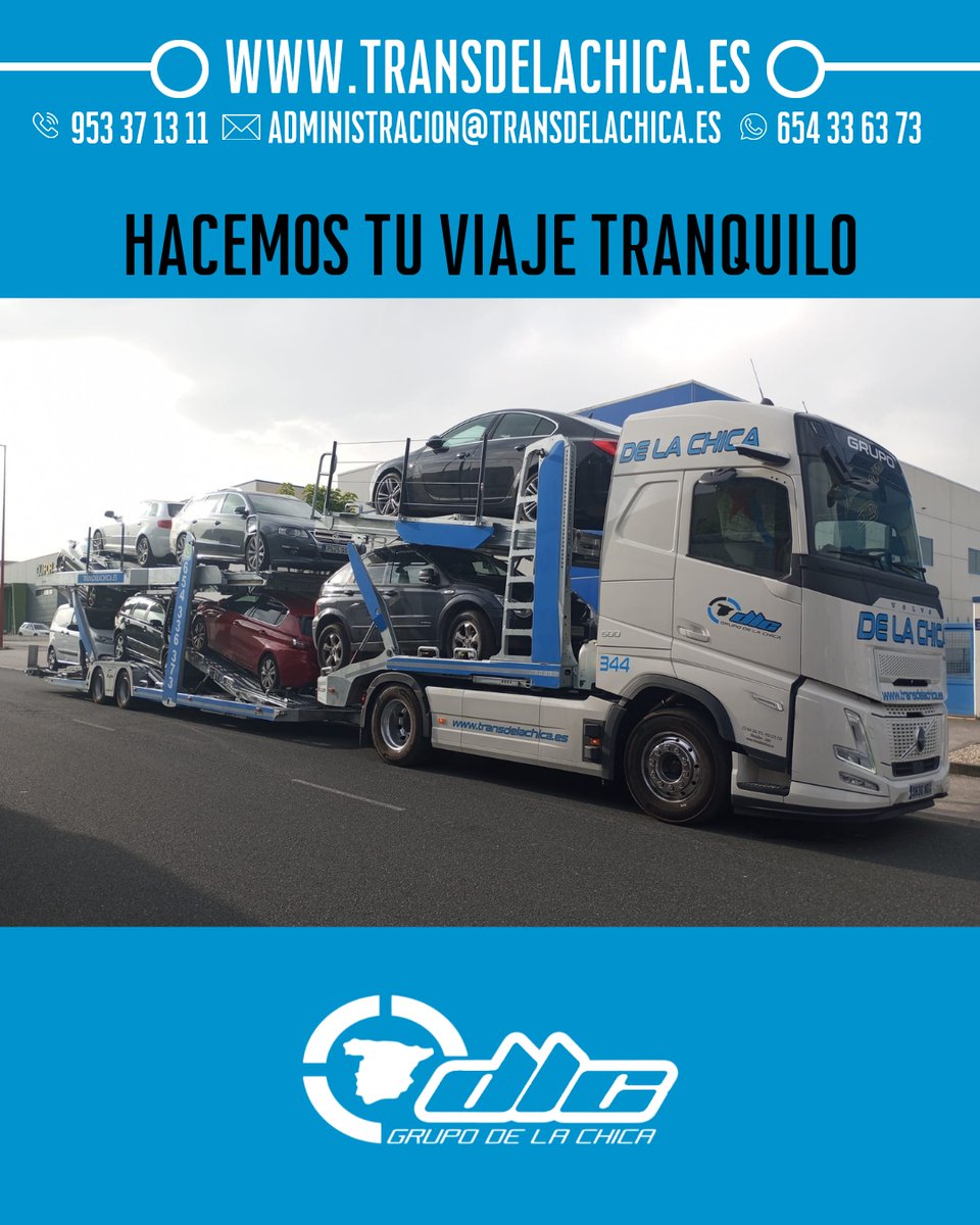 📌 ¿Sabías que se pueden transportar coches, motos, caravanas y vehículos agrícolas a todo el territorio nacional? 
Si buscas confianza y trazabilidad, pregunta por nuestra flota y custodia 24h. ¡Hacemos que tu vehículo viaje tranquilo!

#GrupoDeLaChica #TransporteDeVehículos