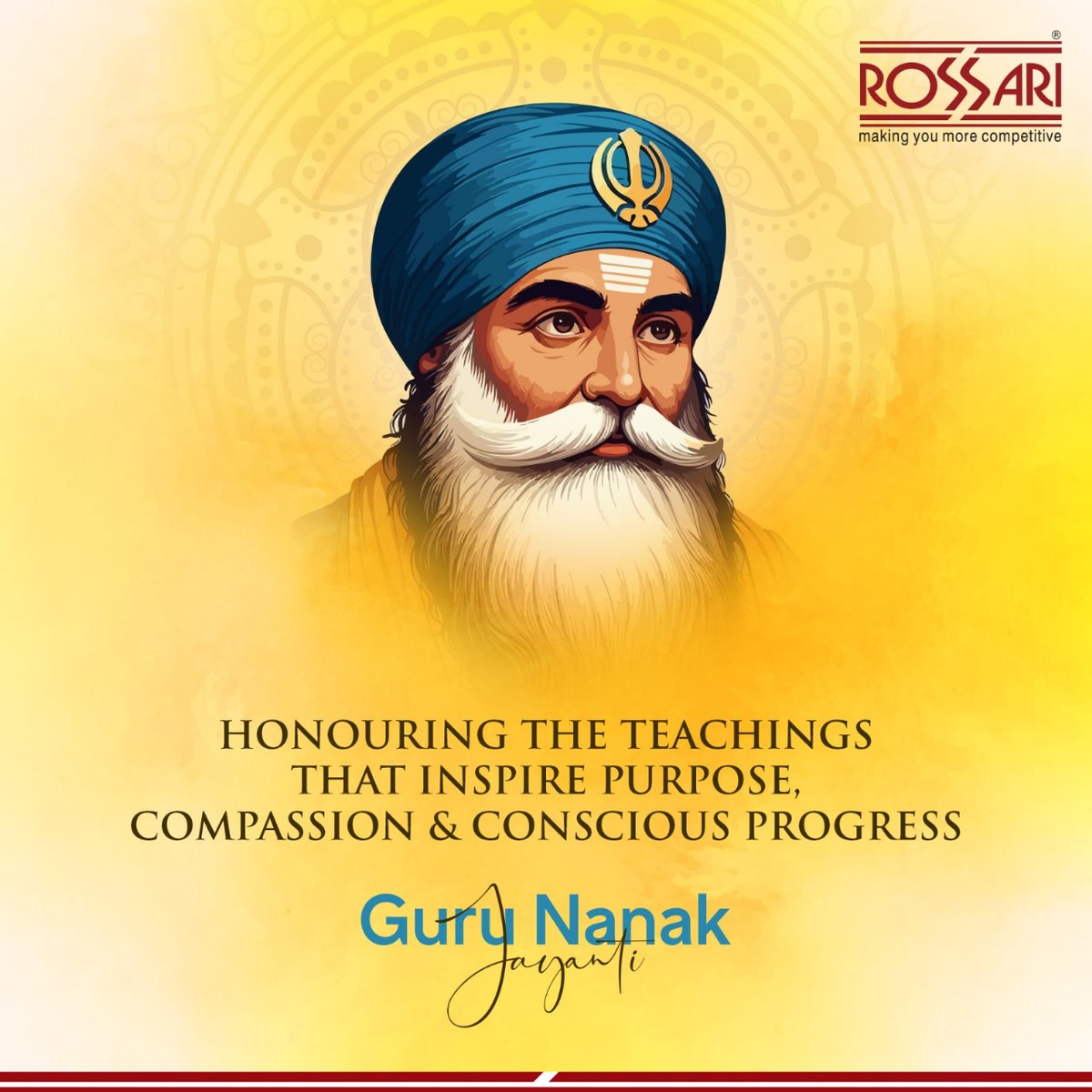RossariBiotech's tweet photo. On #GuruNanakJayanti, we reflect on his teachings of compassion & harmony with nature, values that inspire us to innovate responsibly & create sustainably. Wishing everyone peace, wisdom & light on this sacred day.
#RossariBiotech #ResponsibleFuture #FaithAndPurpose #DivineGrace https://t.co/re4vZsi37T